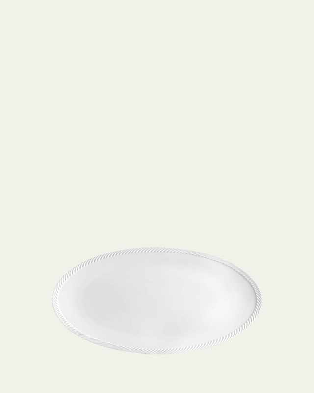 Corde Large Oval Platter, White